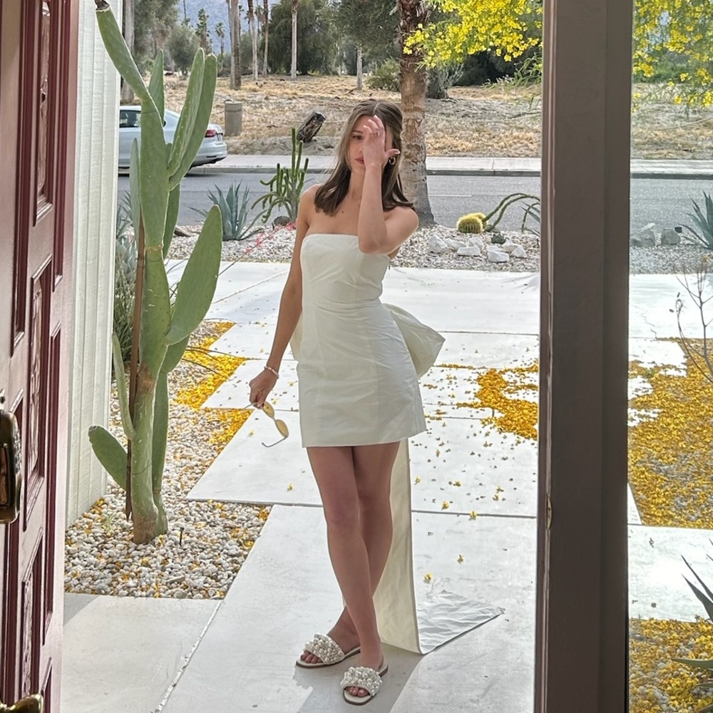 Rotate BOW-EMBELLISHED STRAPLESS MINIDRESS - Picture 12 of 16